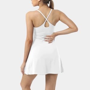Halara white 2-in-one tennis dress